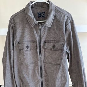 Men's Abercrombie & Fitch Zip Shirt Jacket Black White Checkered Medium M